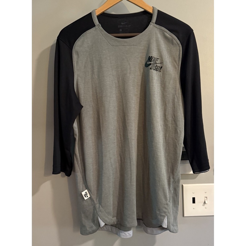 Nike Shirt Raglan 3/4 Sleeve Baseball Dri Fit Performance Athletic Men's Small